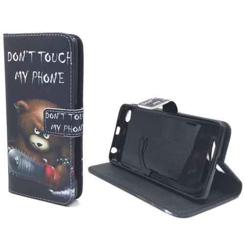 Handyh�lle Tasche f�r Handy Xiaomi Redmi 3 Schriftzug B�r mit Kettens�ge