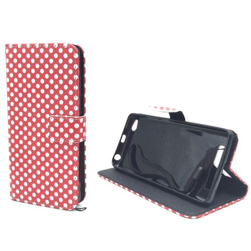 Handyh�lle Tasche f�r Handy Xiaomi Redmi 3 Polka Dot Rot