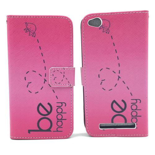 Handyh�lle Tasche f�r Handy Xiaomi Redmi 3 Be Happy Pink