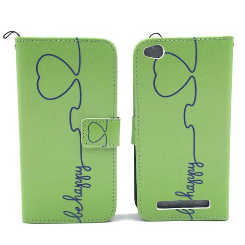 Handyh�lle Tasche f�r Handy Xiaomi Redmi 3 Be Happy Gr�n