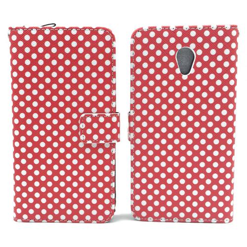 Handyh�lle Tasche f�r Handy ZTE Blade V7 Polka Dot Rot