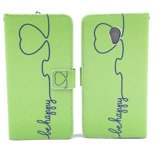 Handyhlle Tasche fr Handy ZTE Blade V7 Be Happy Grn