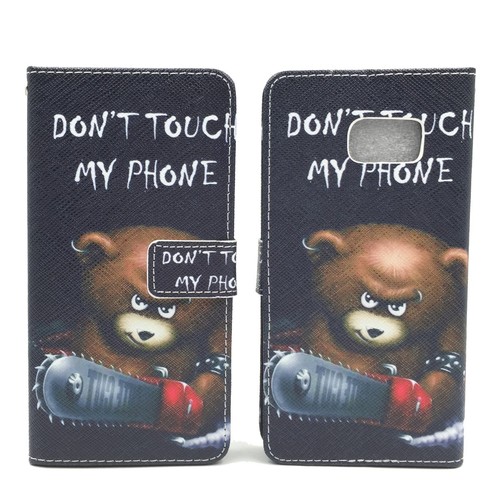 Handyh�lle Tasche f�r Handy Samsung Galaxy S6 Edge+  Schriftzug B�r mit Kettens�ge