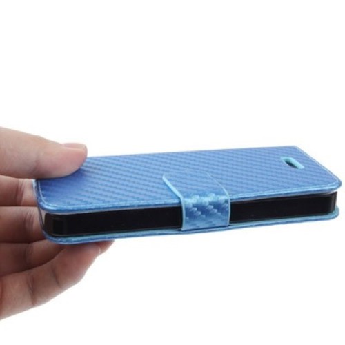 Handy Tasche Flip Quer d�nn Carbon look f�r Handy iPhone 5 / 5s