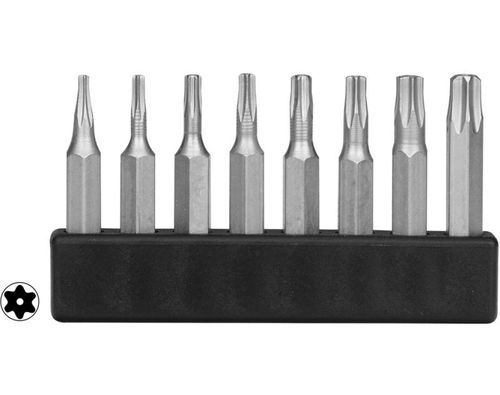 Mini Bit Sortiment Torx mit Innenloch 8-tlg.
