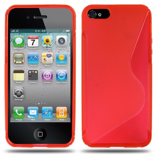 Schutzh�lle TPU H�lle f�r Handy Apple iPhone 5 / 5s Rot