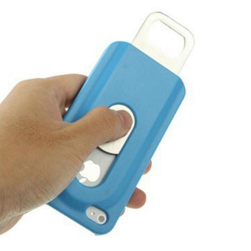 Schutzh�lle Hard Case Flaschen�ffner H�lle f�r Handy iPhone 4 / 4s Blau