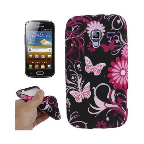 Schutzh�lle TPU Case f�r Handy Samsung Galaxy Ace 2 i8160 Schmetterlinge