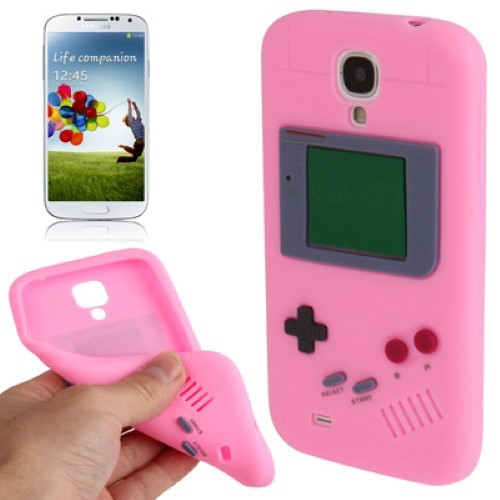 Silikon H�lle Gameboy f�r Handy Samsung Galaxy S4 GT-I9500 / GT-I9505 / LTE+ GT-I9506 / Value Edition GT-I9515 pink
