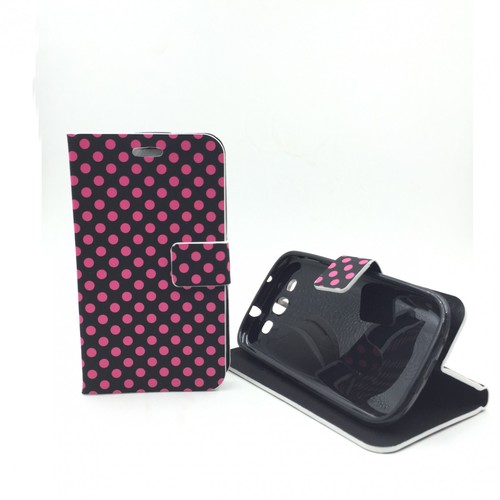 Schutzh�lle Tasche Flip slim f�r Handy Samsung Galaxy S3 i9300 / i9305 / S3 NEO i9301 Schwarz / Pink