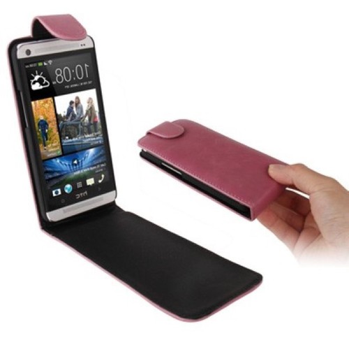 Schutzh�lle Flip Tasche f�r Handy HTC One M7 Rosa