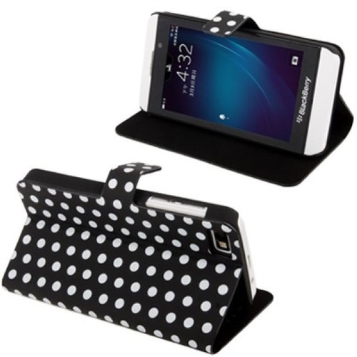 Schutzh�lle Flip H�lle d�nn f�r Handy BlackBerry Z10 Schwarz / Wei�