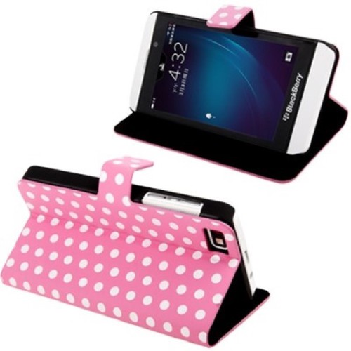 Schutzh�lle Flip H�lle d�nn f�r Handy BlackBerry Z10 Rosa / Wei�