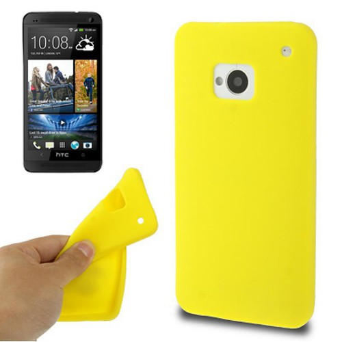 Schutzh�lle Silikon Case f�r Handy HTC One M7 Gelb