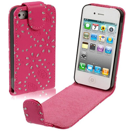 Schutzh�lle Handy Case f�r Handy Apple iPhone 4 / 4s Strass pink
