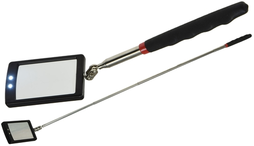 Teleskop Spiegel mit LED Beleuchtung Gesamtl�nge 28-88cm, Spiegel 65x40mm