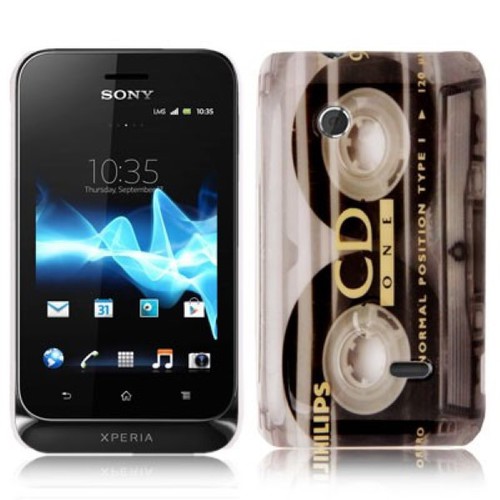 Hard Case H�lle Retro Kassette f�r Handy Sony Xperia Tipo Dual ST21i