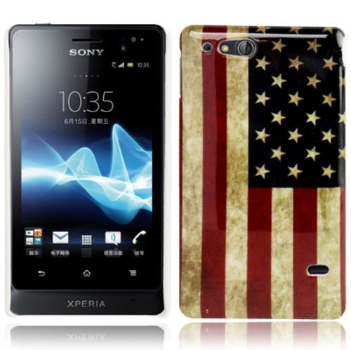 Hard Case H�lle Retro USA f�r Handy Sony Xperia go ST27i