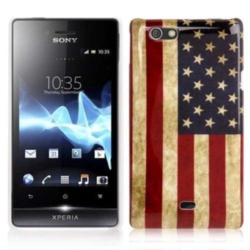 Hard Case H�lle Retro Fahne f�r Handy Sony Xperia miro ST23i