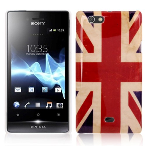 Hard Case H�lle Retro Fahne f�r Handy Sony Xperia miro ST23i