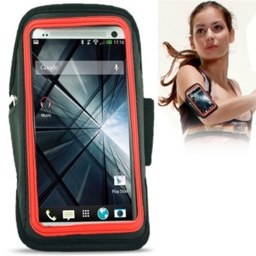 Sportarmband Tasche f�r Case Handy HTC One M7 Rot