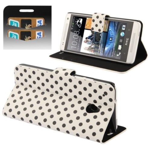 Schutzh�lle Handytasche (Flip Quer) f�r Handy HTC One mini M4 Wei� / Schwarz