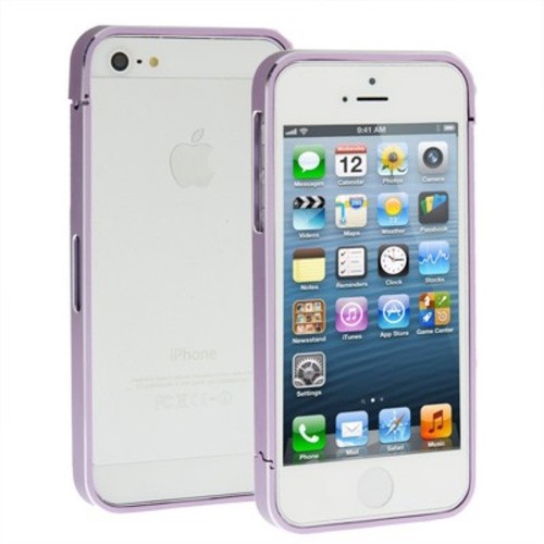 Schutzh�lle Aluminium Bumper f�r Handy Apple iPhone 5 & 5S lila