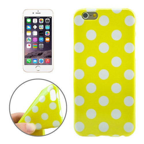 TPU Backcover H�lle gepunktet f�r Handy Apple iPhone 6 Gelb / Wei�