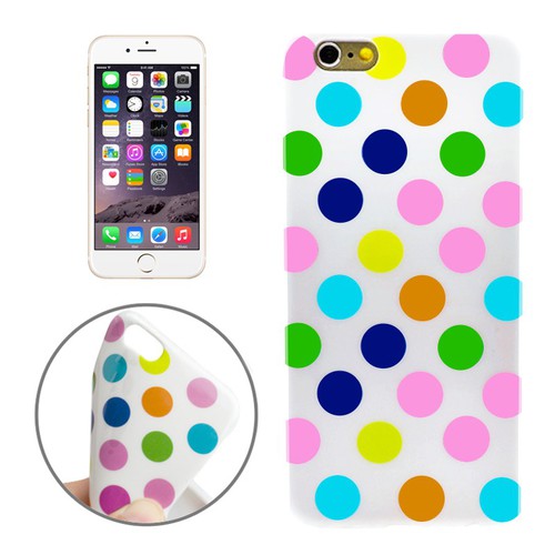 TPU Backcover H�lle gepunktet f�r Handy Apple iPhone 6 Wei� / Bunt