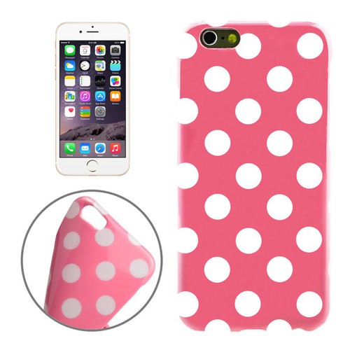 TPU Backcover H�lle gepunktet f�r Handy Apple iPhone 6 Rosa / Wei�