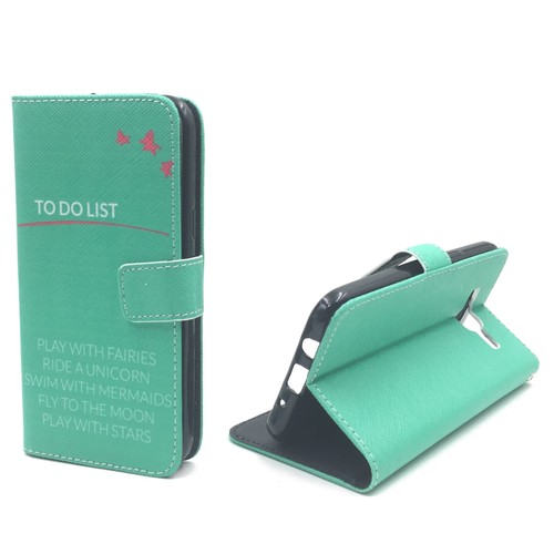 Handyh�lle Tasche f�r Handy Samsung Galaxy J5 TO DO LIST T�rkis