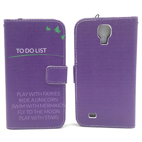 Handyh�lle Tasche f�r Handy Samsung Galaxy S4 TO DO LIST Lila