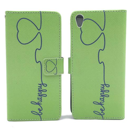 Handyh�lle Tasche f�r Handy Sony Xperia XA Be Happy Gr�n