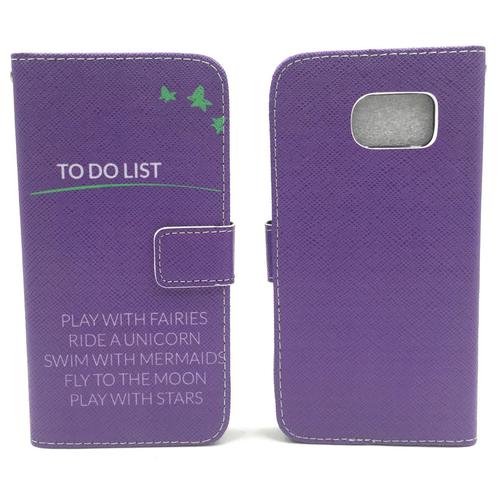 Handyh�lle Tasche f�r Handy Samsung Galaxy S6 TO DO LIST Lila