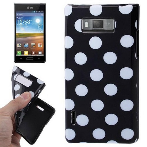 Schutzh�lle TPU Punkte Case f�r Handy LG Optimus L7 / E705 schwarz