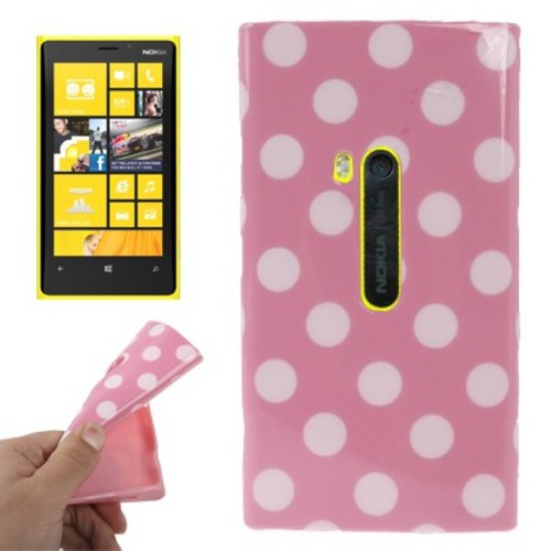 Schutzh�lle TPU Punkte Case f�r Handy Nokia Lumia 920 rosa