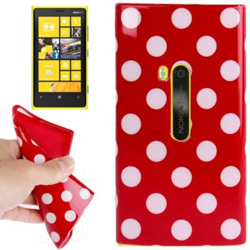 Schutzh�lle TPU Punkte Case f�r Handy Nokia Lumia 920 rot