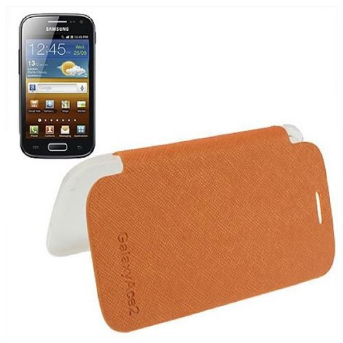 Handyh�lle Flip Quer f�r Handy Samsung Galaxy Ace 2 i8160 orange