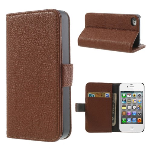 Schutzh�lle Handytasche (Flip Quer) f�r Handy Apple iPhone 4 / 4s braun