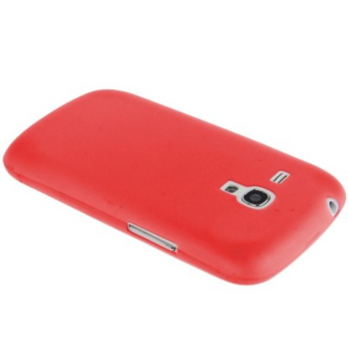 Schutzh�lle Case Ultra D�nn 0,3mm f�r Handy Samsung Galaxy S3 mini i8190 / i8195 / i8200 Rot Transparent
