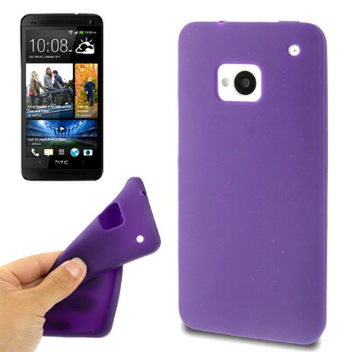Schutzh�lle Silikon Case f�r Handy HTC One M7 Lila / Violett