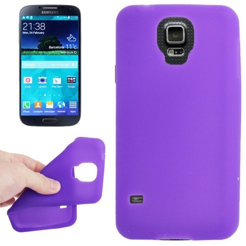 Schutzh�lle Silikon Case f�r Handy Samsung Galaxy S5 / S5 Neo lila / violett