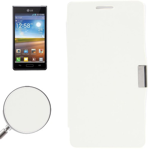 Handyh�lle Tasche f�r LG Optimus L7 / P700 wei� geb�rstet