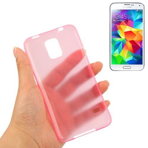 Schutzh�lle Case Ultra D�nn 0,3mm f�r Handy Samsung Galaxy S5 / S5 Neo rosa Transparent