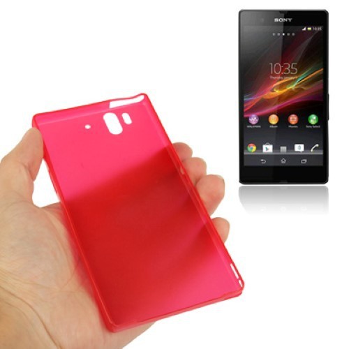 Schutzh�lle Case Ultra D�nn 0,3mm f�r Handy Sony Xperia Z / L36H / C660X Rot Transparent