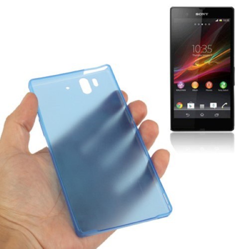 Schutzh�lle Case Ultra D�nn 0,3mm f�r Handy Sony Xperia Z / L36H / C660X Blau Transparent