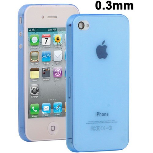Schutzh�lle Hard Case H�lle f�r Handy Apple iPhone 4 / 4s Blau transparent
