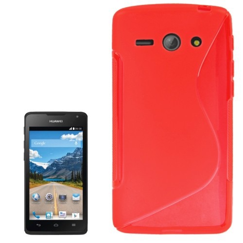 Handyh�lle Silikon Case (S-Curve) f�r Handy Huawei Ascend Y530 Rot transparent