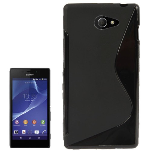 Handyhlle S Line TPU Tasche fr Sony Xperia M2 S50h Schwarz