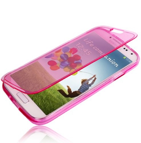  Handyh�lle Flip Quer f�r Case Handy Samsung Galaxy S4 i9500 / i9505 / i9506 / GT-i9515 Pink